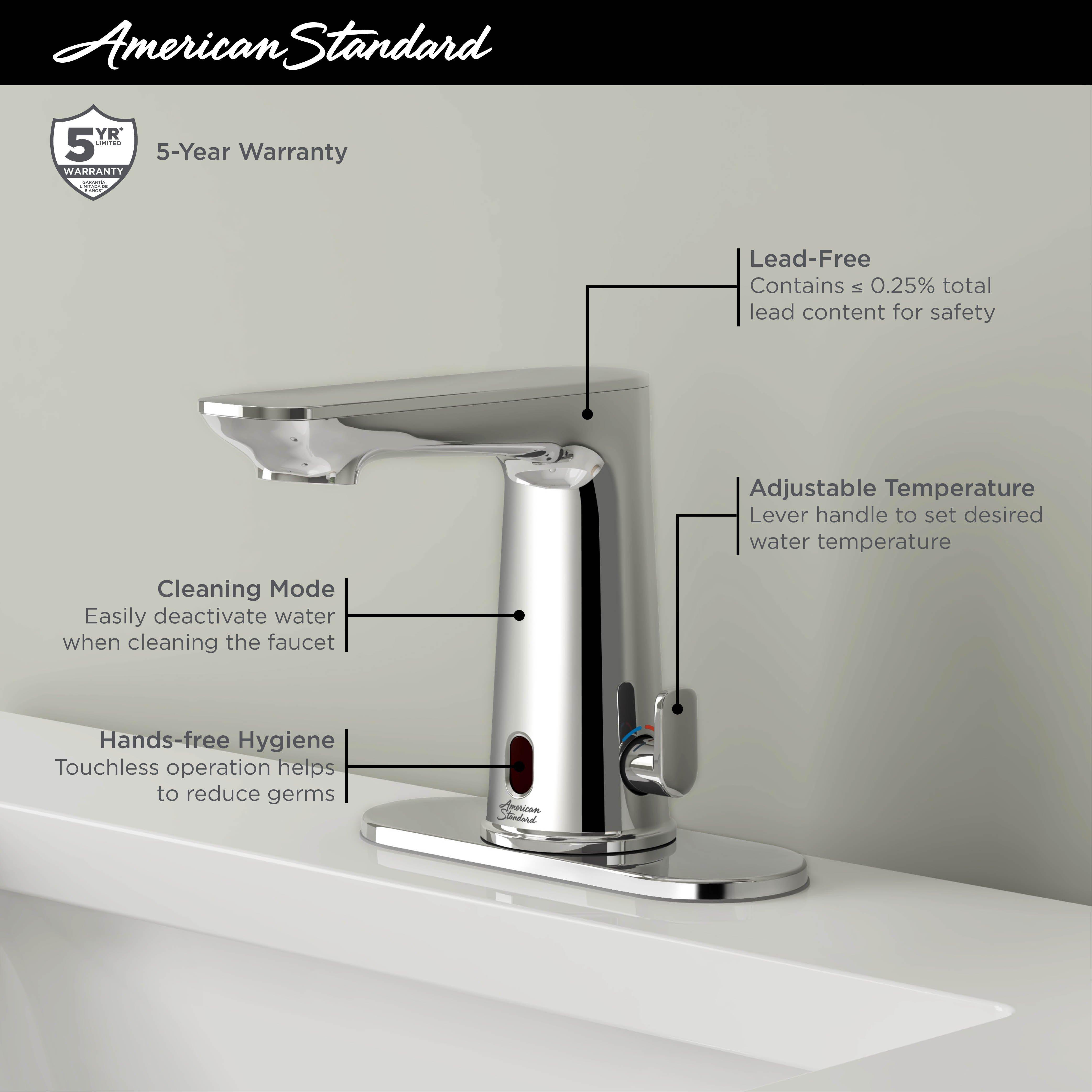 CLEAN IR TOUCHLESS BATHROOM FAUCET WITH BATTERY 