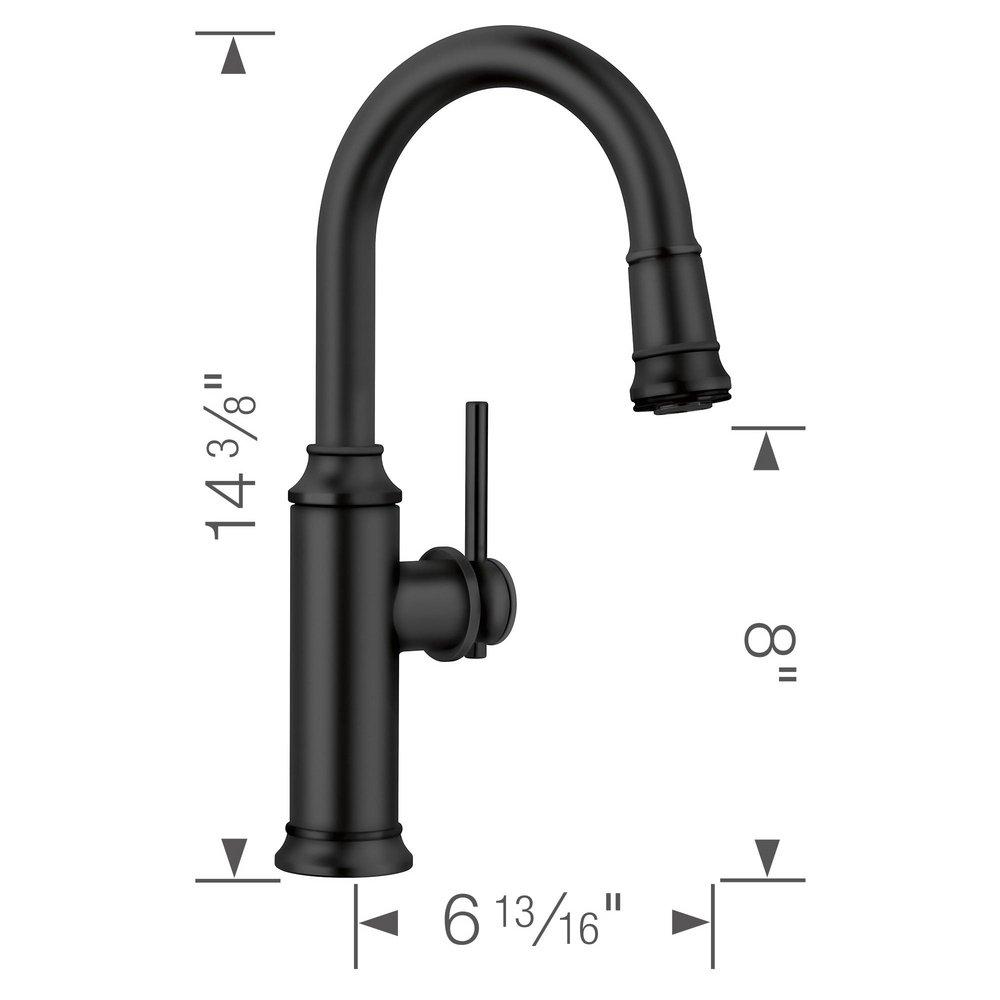 BLANCO Matte Black Single Handle Lever Bar Faucet 