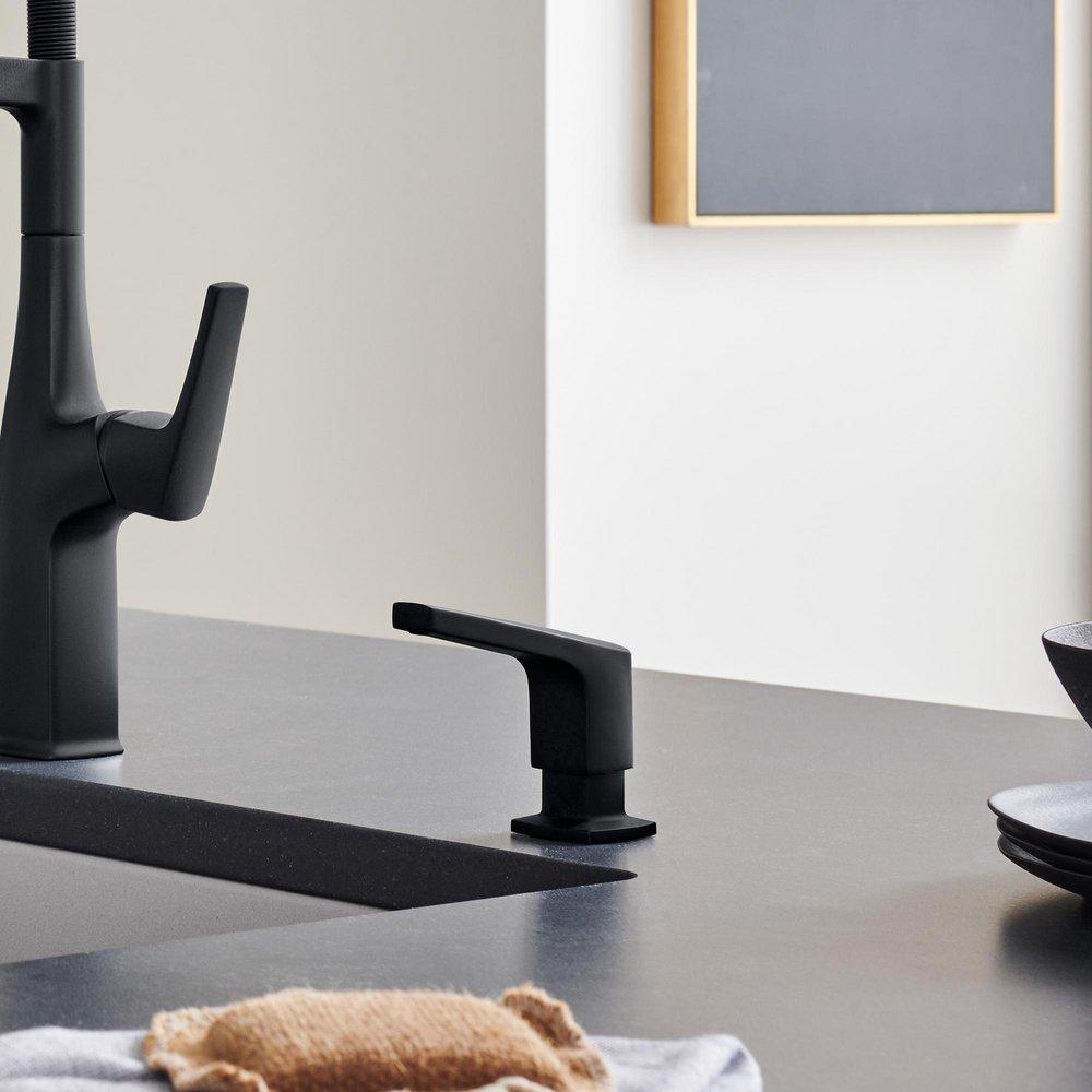 BLANCO Matte Black 16.9 oz. Deck Mount Brass Soap Dispenser 