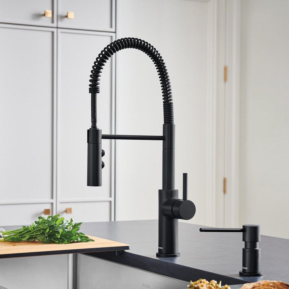BLANCO Matte Black Single Handle Pull Down Kitchen Faucet 