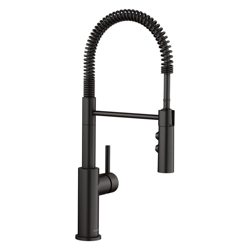 BLANCO Matte Black Single Handle Pull Down Kitchen Faucet 