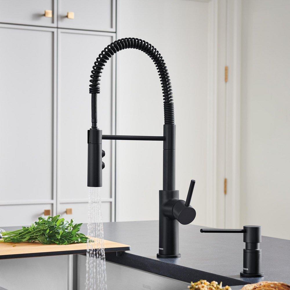 BLANCO Matte Black Single Handle Pull Down Kitchen Faucet 