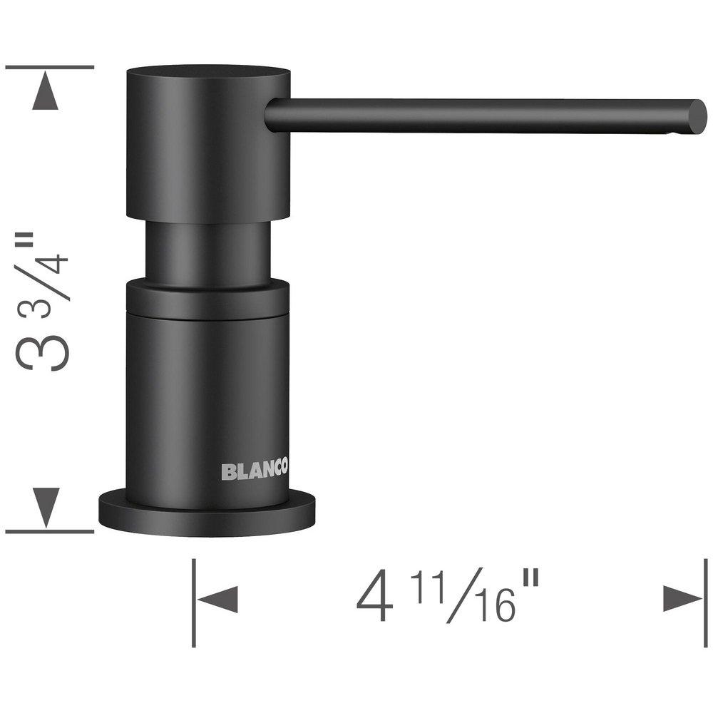 BLANCO Matte Black 3-3/4 in. 10 oz. Kitchen Soap Dispenser 
