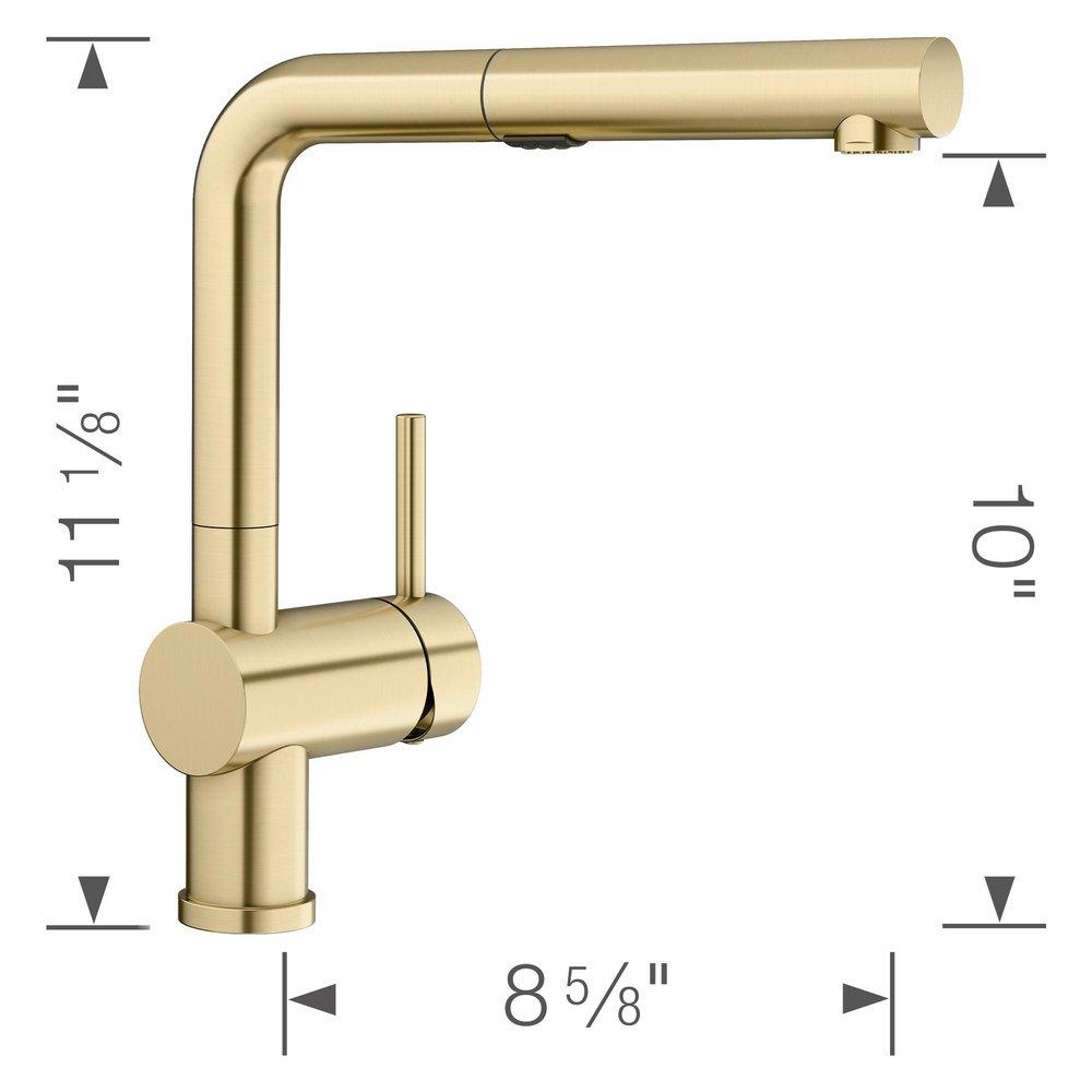 BLANCO Satin Gold - PVD Single Handle Pull Out Kitchen Faucet 