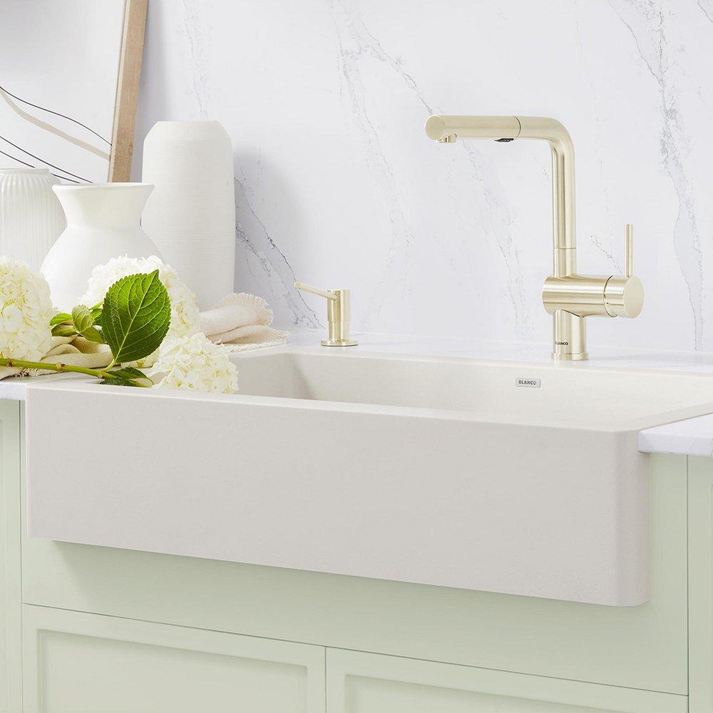 BLANCO Satin Gold - PVD Single Handle Pull Out Kitchen Faucet 