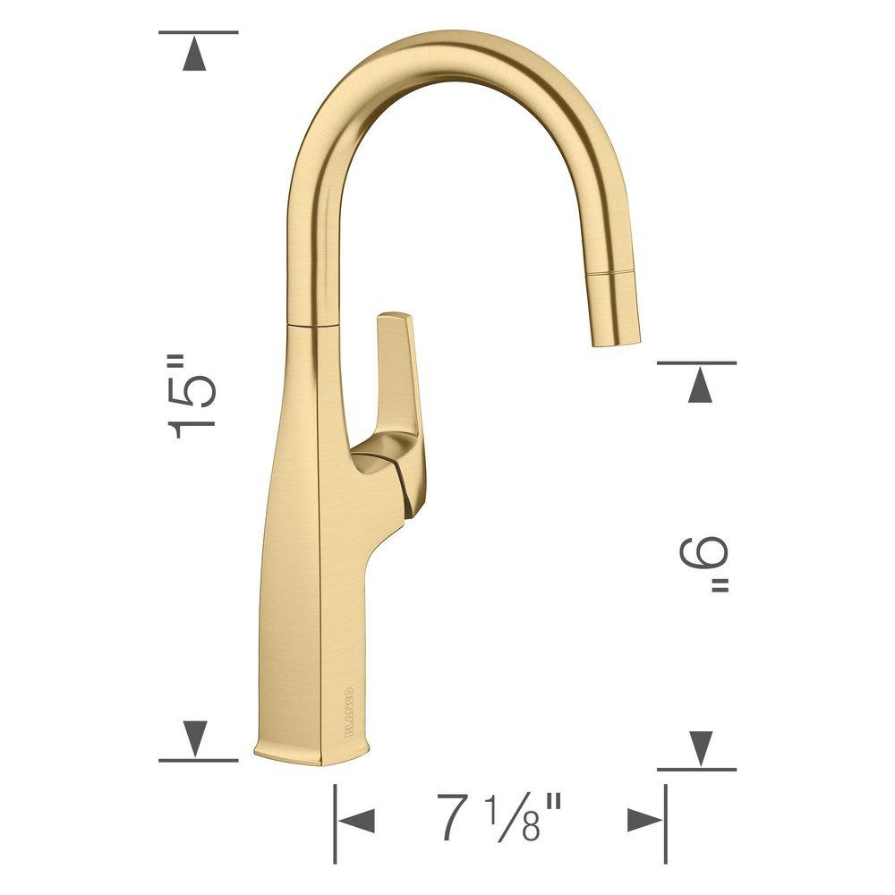 BLANCO Satin Gold Single Handle Lever Bar Faucet 