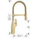 BLANCO Satin Gold Single Handle Pull Out Kitchen Faucet 