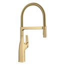 Single Handle Pull Out Kitchen Faucet in Satin Gold