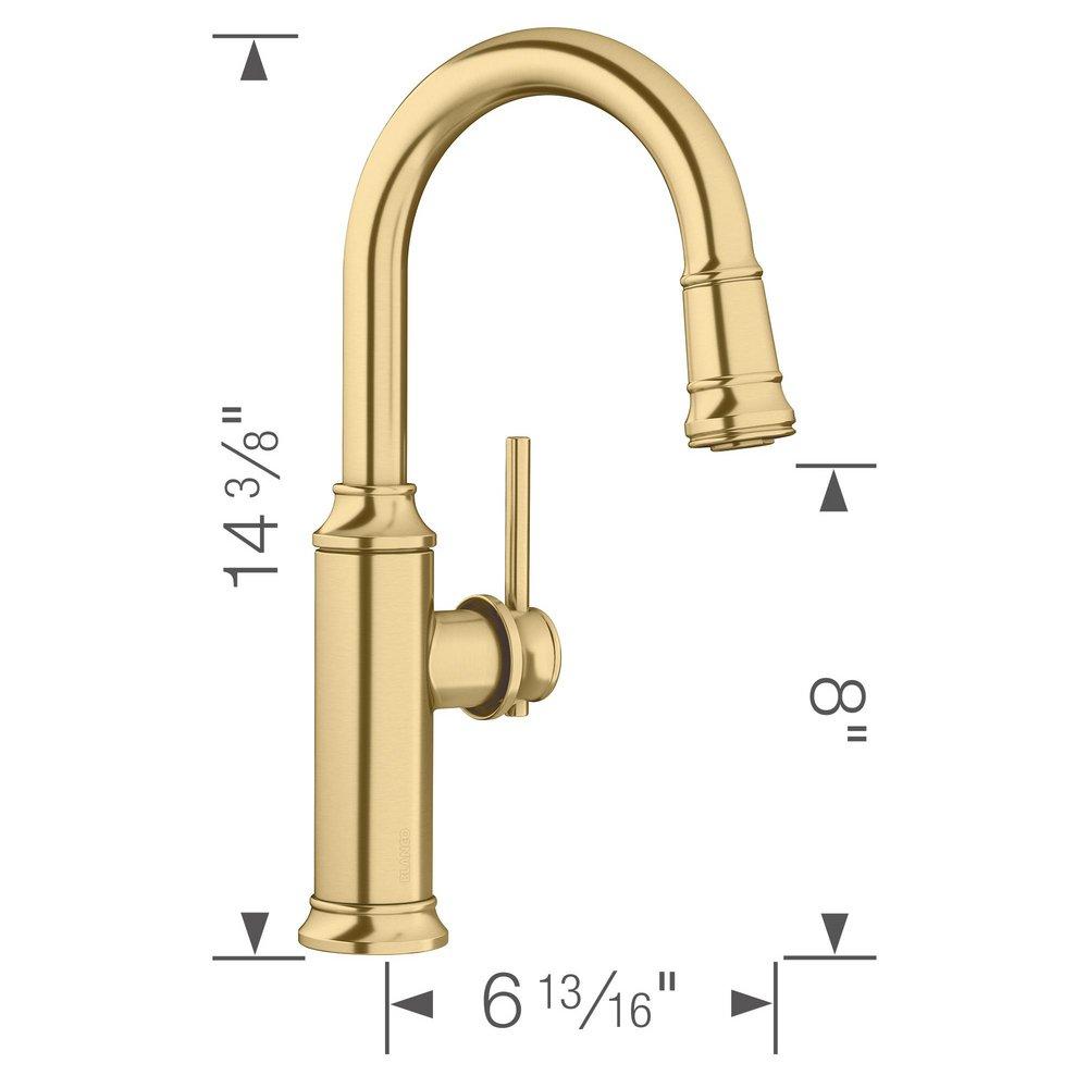 BLANCO Satin Gold Single Handle Pull-down Bar Faucet 