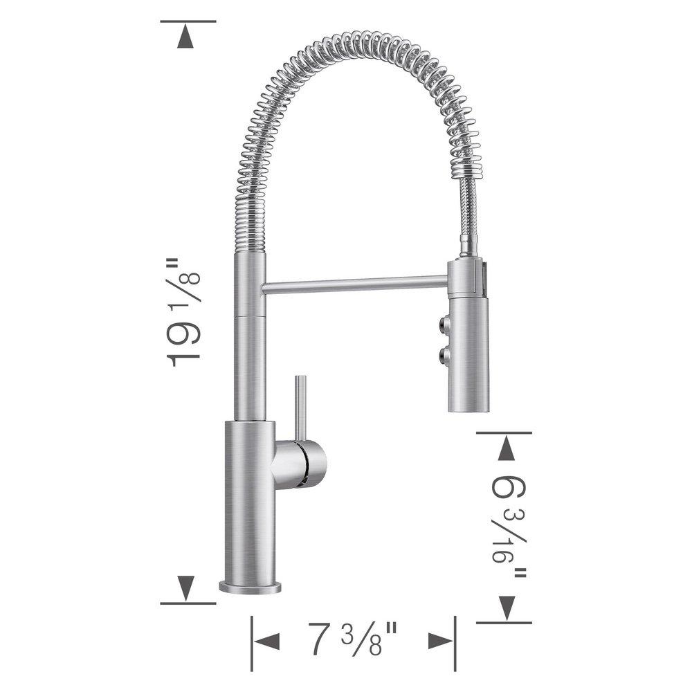 BLANCO PVD Steel Single Handle Pull Down Kitchen Faucet 