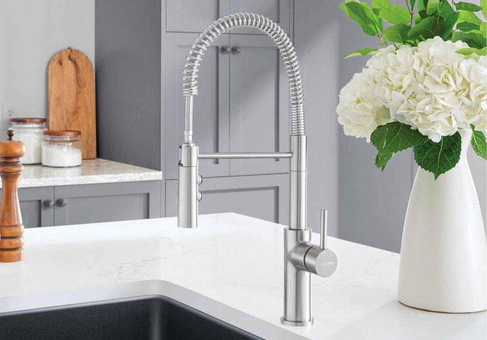 BLANCO PVD Steel Single Handle Pull Down Kitchen Faucet 