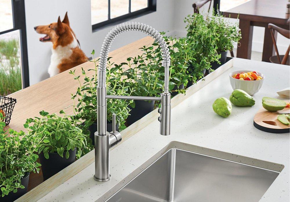 BLANCO PVD Steel Single Handle Pull Down Kitchen Faucet 