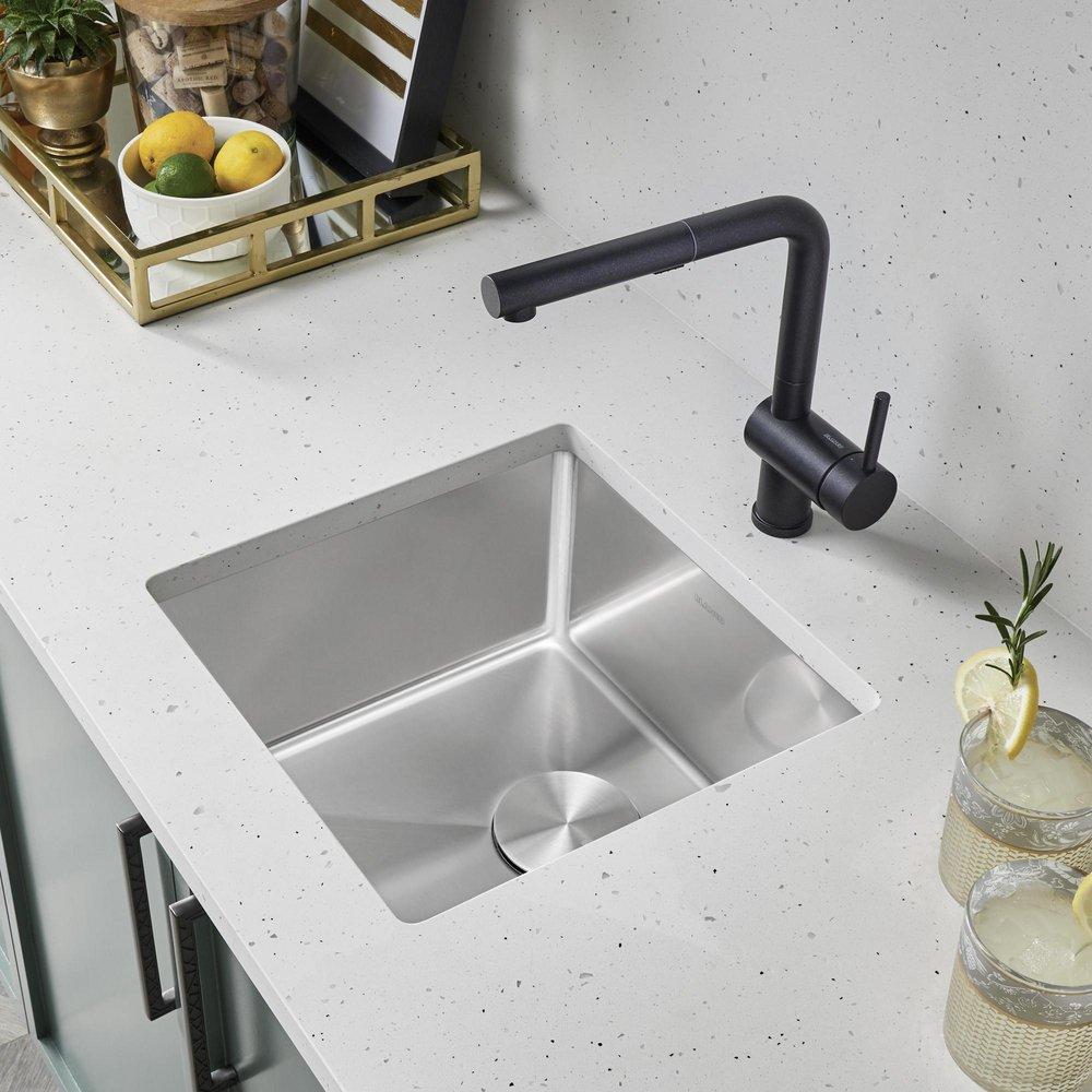 BLANCO Polished Satin 17 x 17 in. No Hole Undermount Stainless Steel Bar Sink 