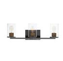 60W 3-Light Medium E-26 Vanity Fixture in Antique Brass with Black