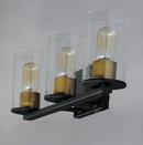 60W 3-Light Medium E-26 Vanity Fixture in Antique Brass with Black 