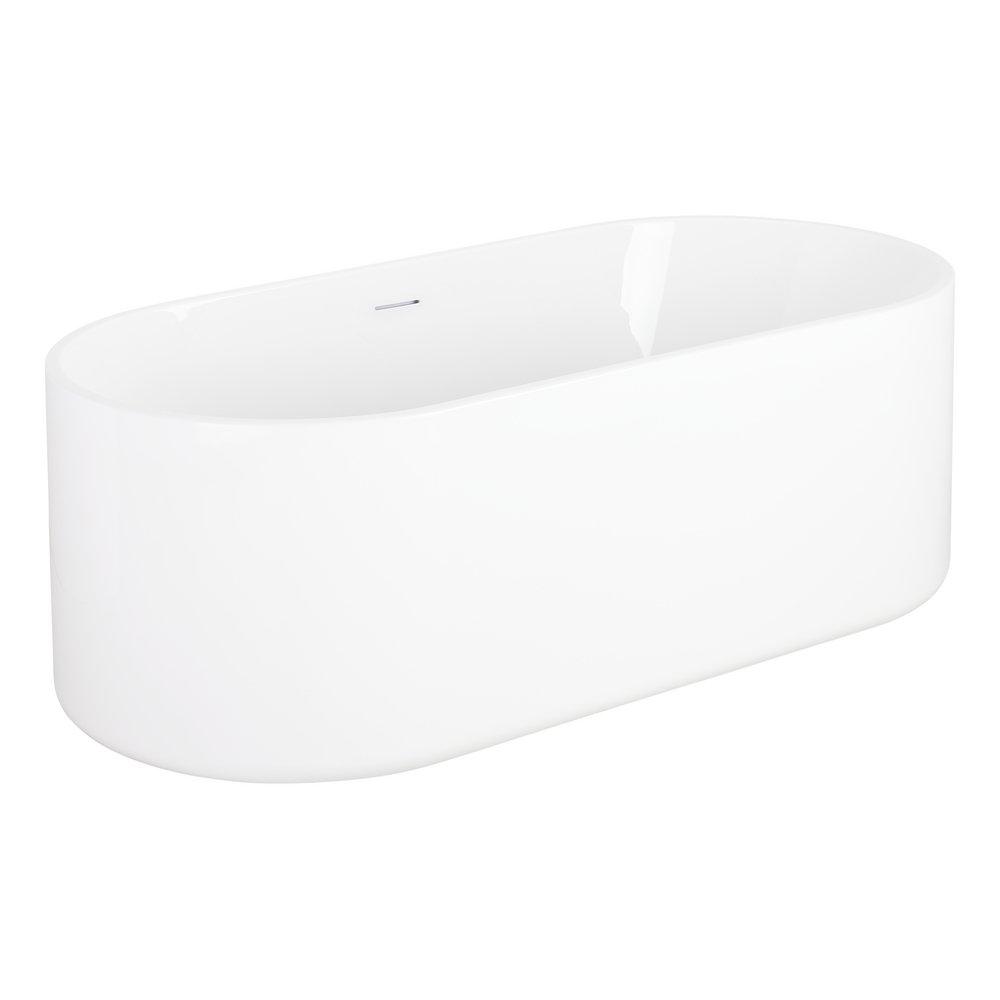 66-3/4  x 31-1/4 in. Freestanding Bathtub with Center Drain in White 