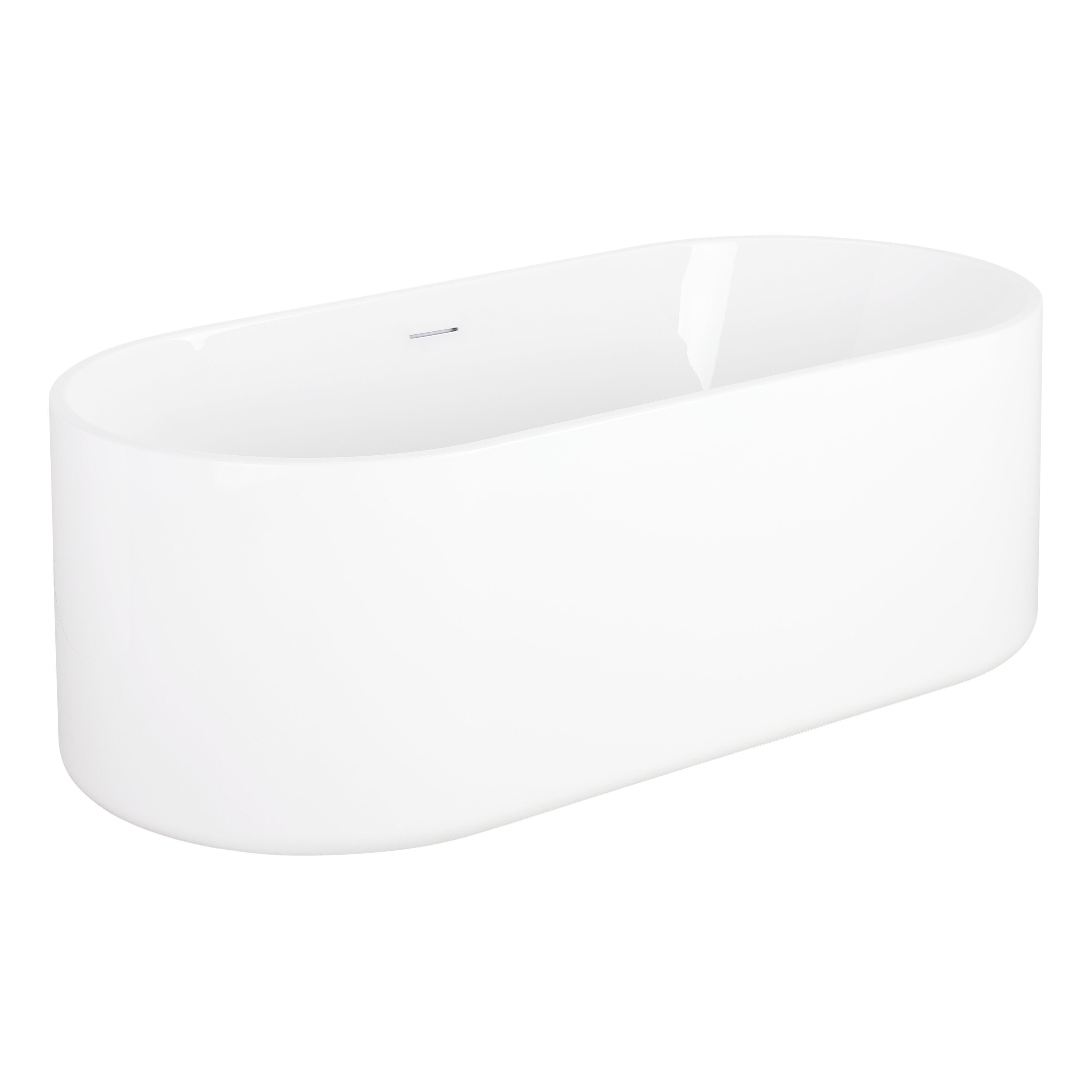 66-3/4  x 31-1/4 in. Freestanding Bathtub with Center Drain in White 