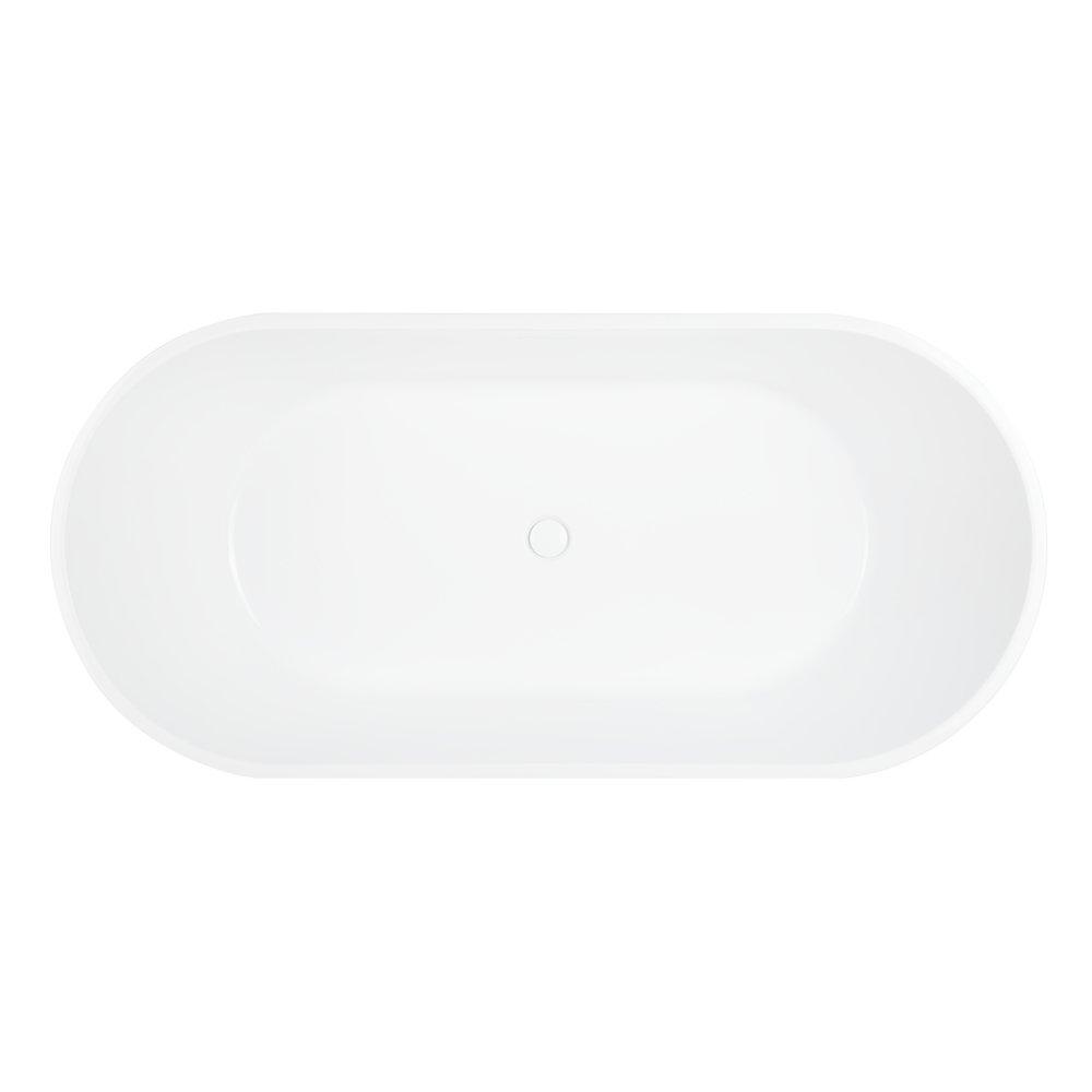 66-3/4  x 31-1/4 in. Freestanding Bathtub with Center Drain in White 