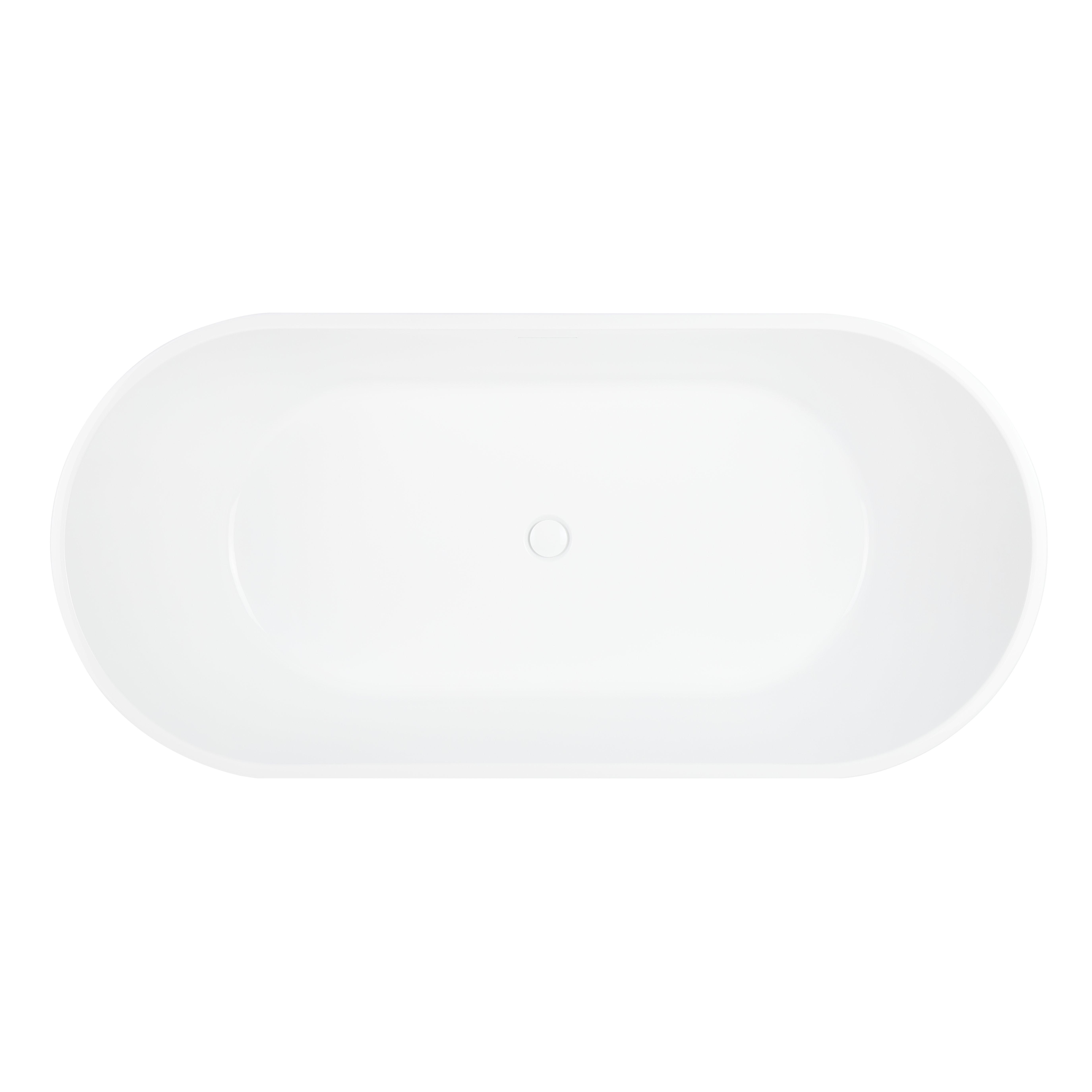66-3/4  x 31-1/4 in. Freestanding Bathtub with Center Drain in White 