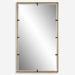 50 x 2 x 29-3/8 in. Framed Mirror Rectangular in Warm Gold with Aged Bronze