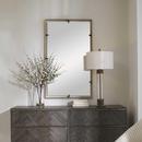 Uttermost Warm Gold 2 x 29-3/8 in. Framed Mirror Rectangular in Warm Gold with Aged Bronze 