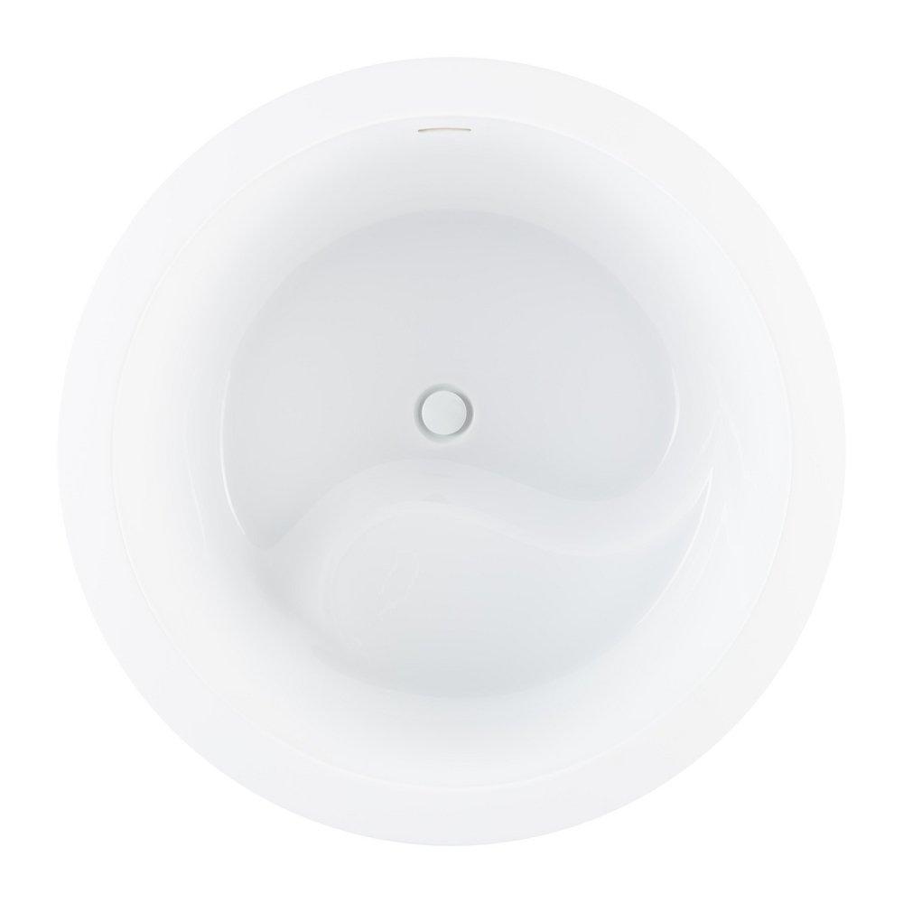 Signature Hardware White/White 41-1/8 in. Freestanding Bathtub with Center Drain 