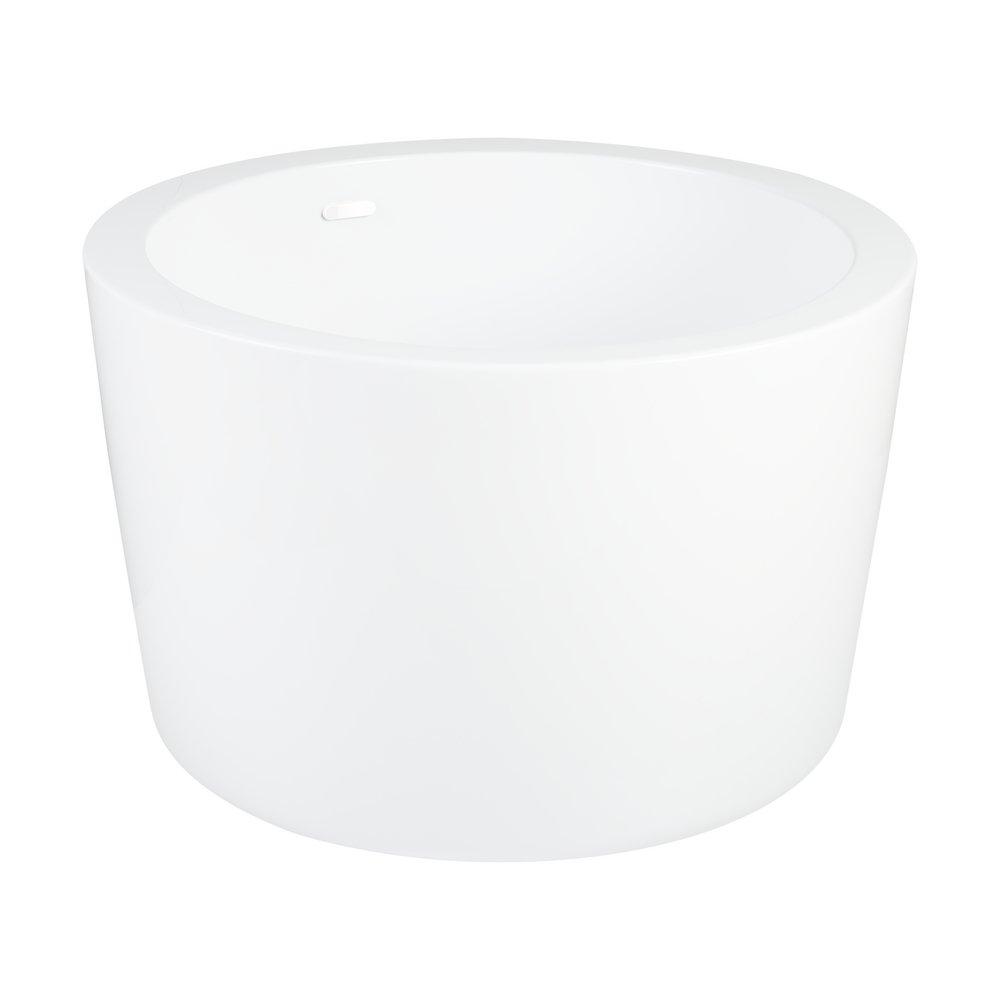Signature Hardware White/White 41-1/8 in. Freestanding Bathtub with Center Drain 