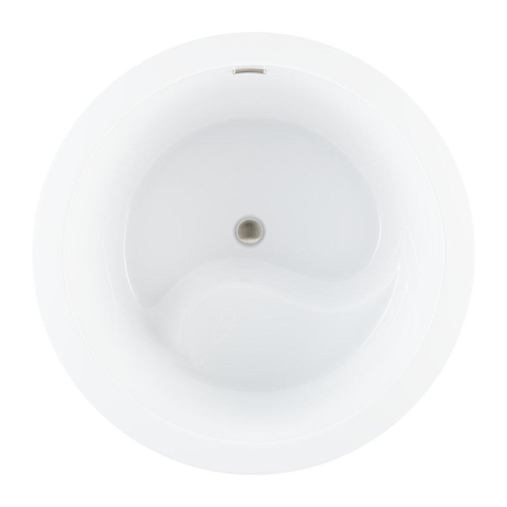 Signature Hardware White 41-1/8 in. Freestanding Bathtub with Center Drain 