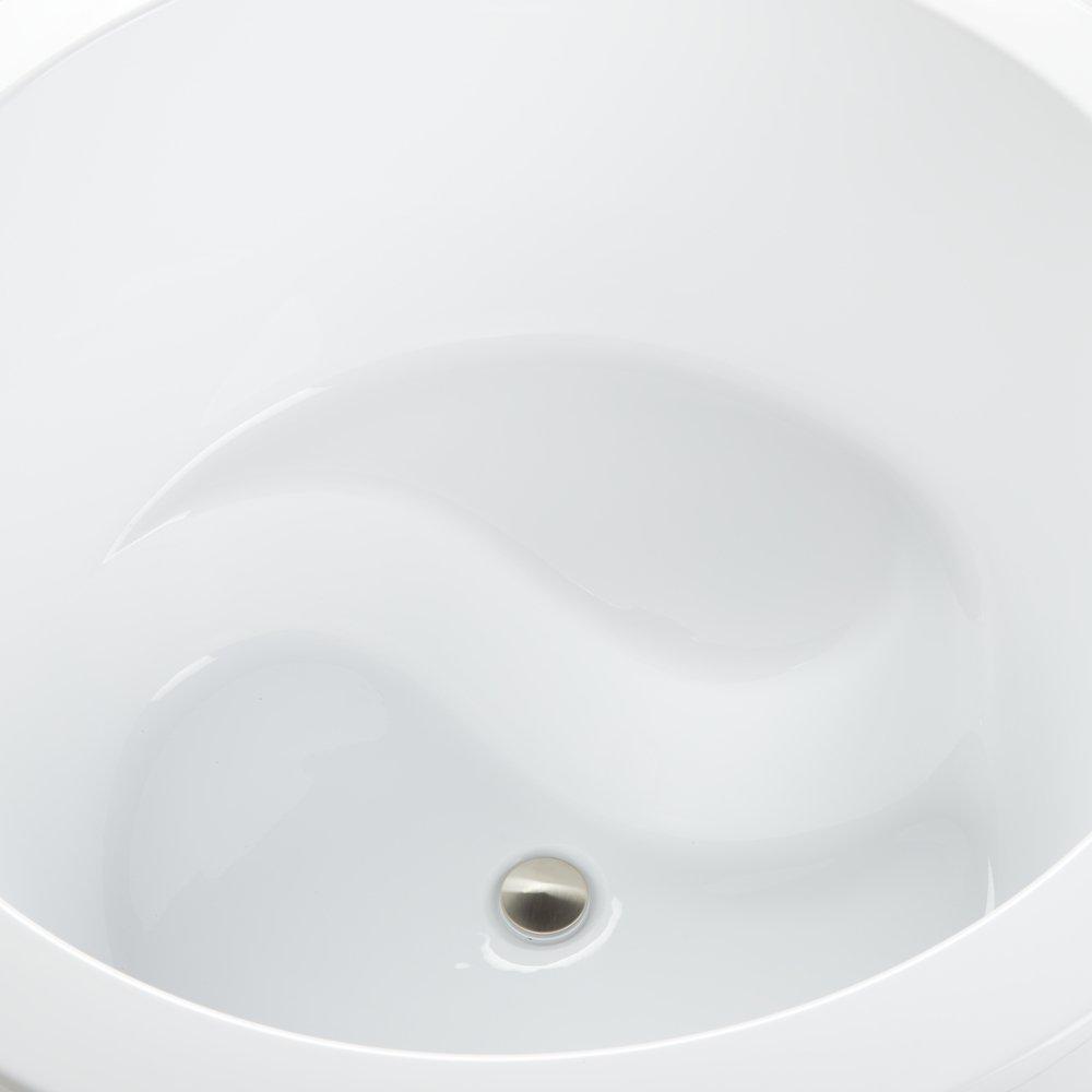 Signature Hardware White 41-1/8 in. Freestanding Bathtub with Center Drain 