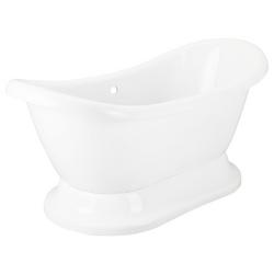 63 x 28 in. Freestanding Bathtub with Center Drain in White - Less Drain Assembly