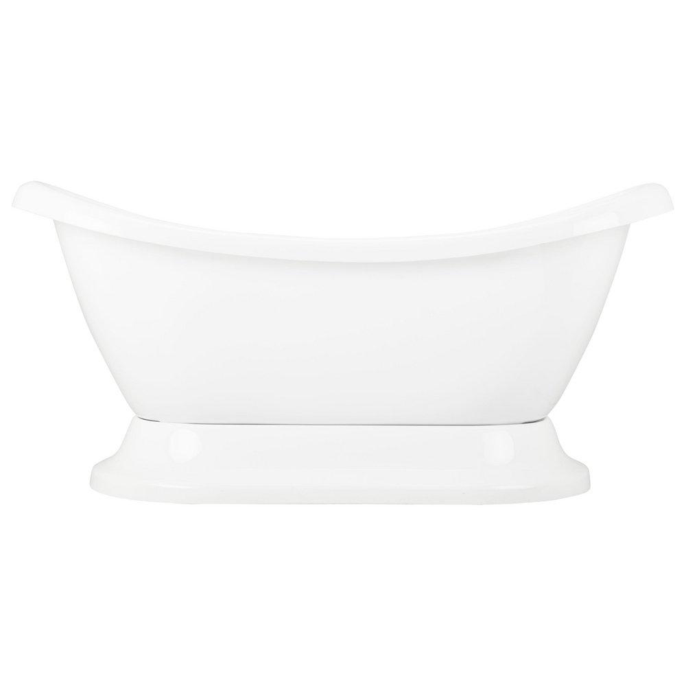63 x 28 in. Freestanding Bathtub with Center Drain in White - Less Drain Assembly 
