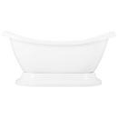 63 x 28 in. Freestanding Bathtub with Center Drain in White - Less Drain Assembly 