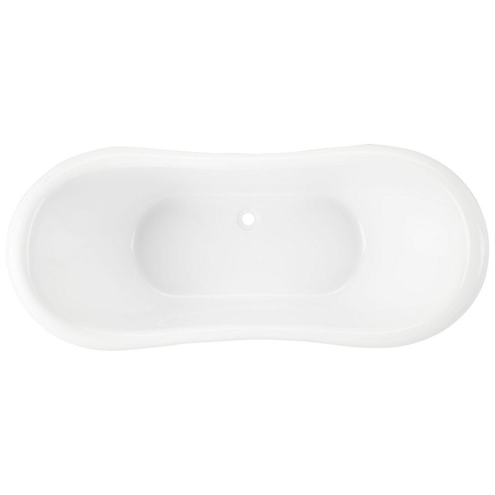 63 x 28 in. Freestanding Bathtub with Center Drain in White - Less Drain Assembly 