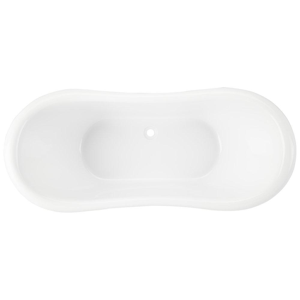 63 x 28 in. Freestanding Bathtub with Center Drain in White - Less Drain Assembly 
