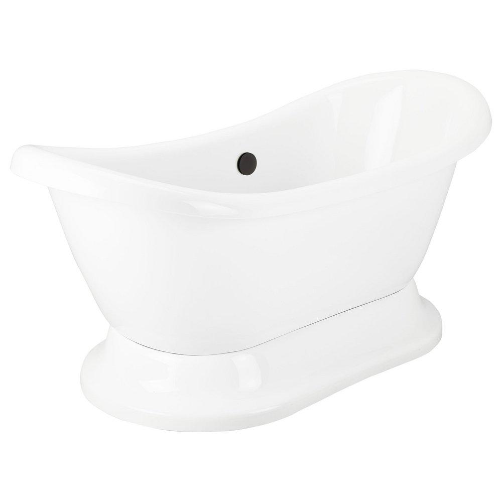 63 x 28 in. Freestanding Bathtub with Center Drain in White - Less Drain Assembly 