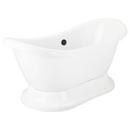 63 x 28 in. Freestanding Bathtub with Center Drain in White - Less Drain Assembly 
