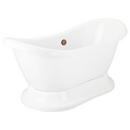 63 x 28 in. Freestanding Bathtub with Center Drain in White - Less Drain Assembly 