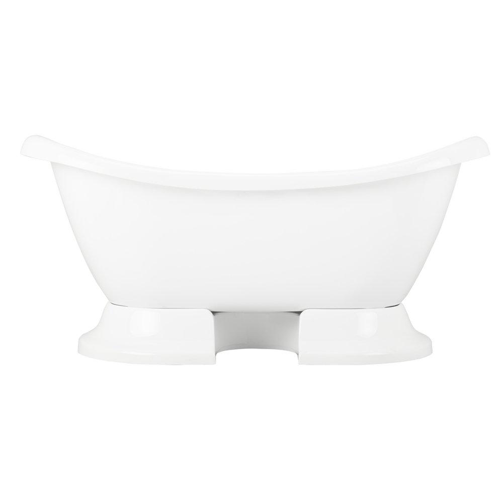 63 x 28 in. Freestanding Bathtub with Center Drain in White - Less Drain Assembly 