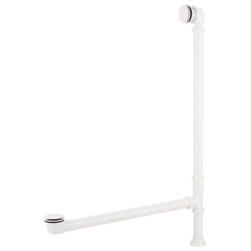 63 x 28 in. Freestanding Bathtub with Center Drain in White - Less Drain Assembly 