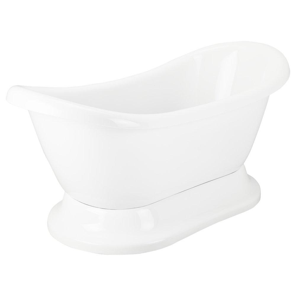 63 x 28 in. Freestanding Bathtub with Center Drain in White - Less Drain Assembly 