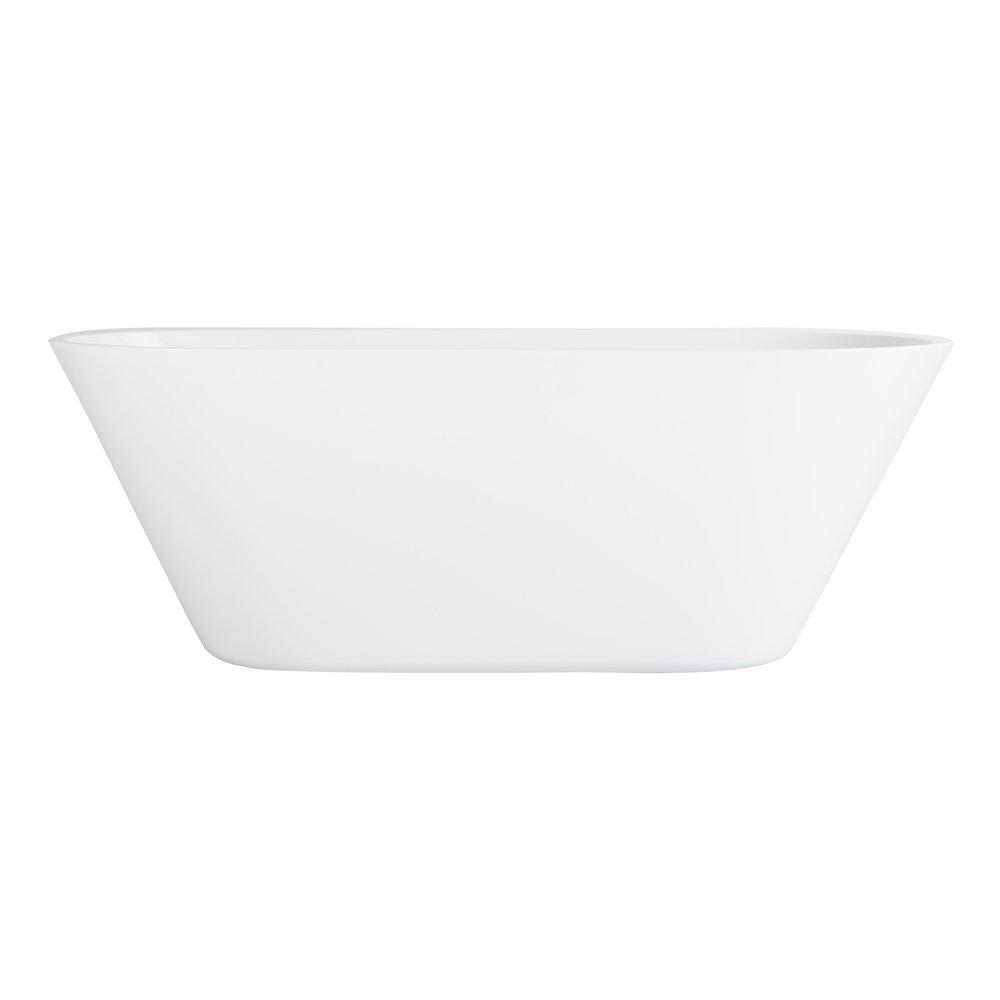 62 in. Freestanding Bathtub with Universal Drain in White 