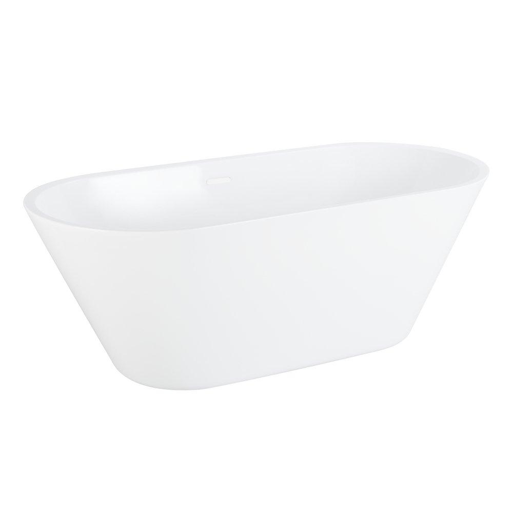 62 in. Freestanding Bathtub with Universal Drain in White 