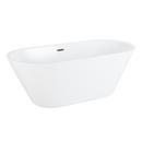 Signature Hardware White/Black 65-3/4 x 29-1/2 in. Freestanding Bathtub with Center Drain 