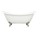 Signature Hardware White 63 x 28 in. Freestanding Clawfoot Bathtub with Center Drain in White - Less Drain Assembly 