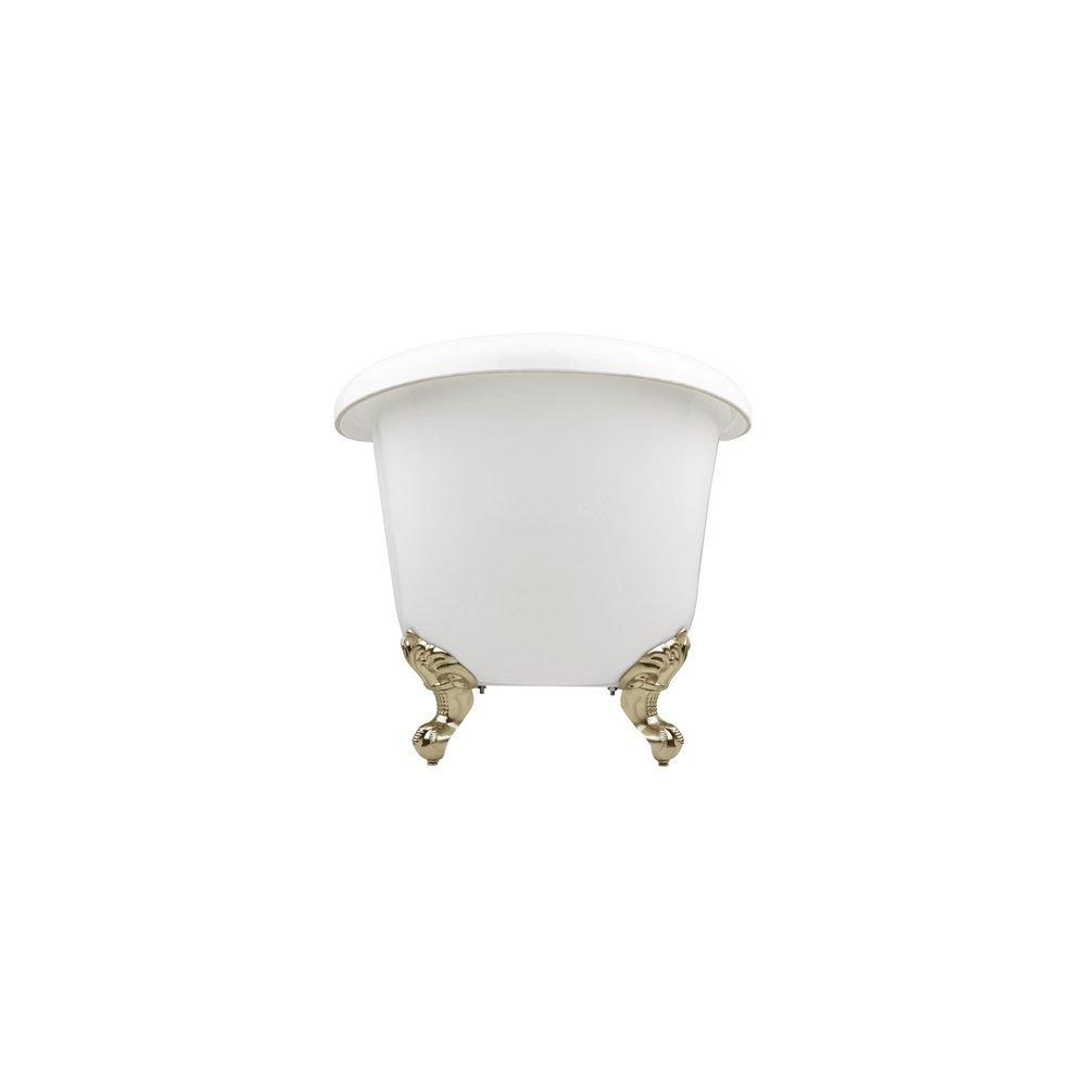 Signature Hardware White 63 x 28 in. Freestanding Clawfoot Bathtub with Center Drain in White - Less Drain Assembly 