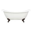 Signature Hardware White 63 x 28 in. Freestanding Clawfoot Bathtub with Center Drain in White - Less Drain Assembly 