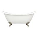 Signature Hardware White 63 x 28 in. Freestanding Clawfoot Bathtub with Center Drain in White - Less Drain Assembly 
