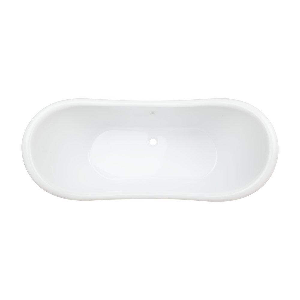 Signature Hardware White 63 x 28 in. Freestanding Clawfoot Bathtub with Center Drain in White - Less Drain Assembly 