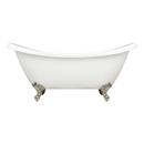 Signature Hardware White 63 x 28 in. Freestanding Clawfoot Bathtub with Center Drain in White - Less Drain Assembly 