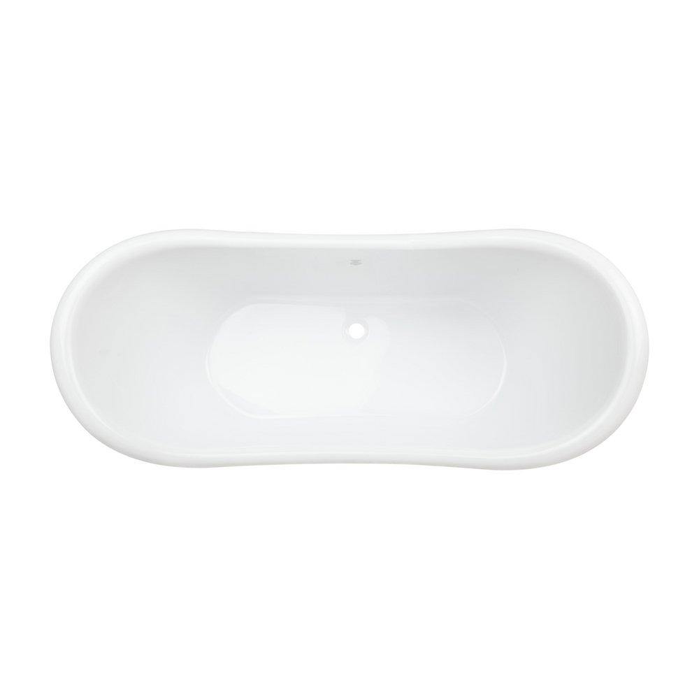 Signature Hardware White 63 x 28 in. Freestanding Clawfoot Bathtub with Center Drain in White - Less Drain Assembly 